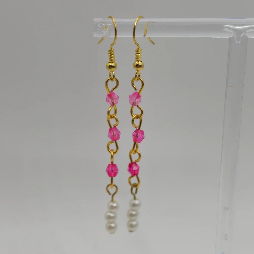 Gold Battle Pearl Earrings