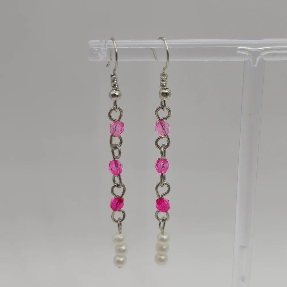 Silver Battle Pearl Earrings