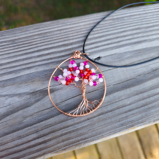 Tree of Life Necklace #2 - Perfectly Pink