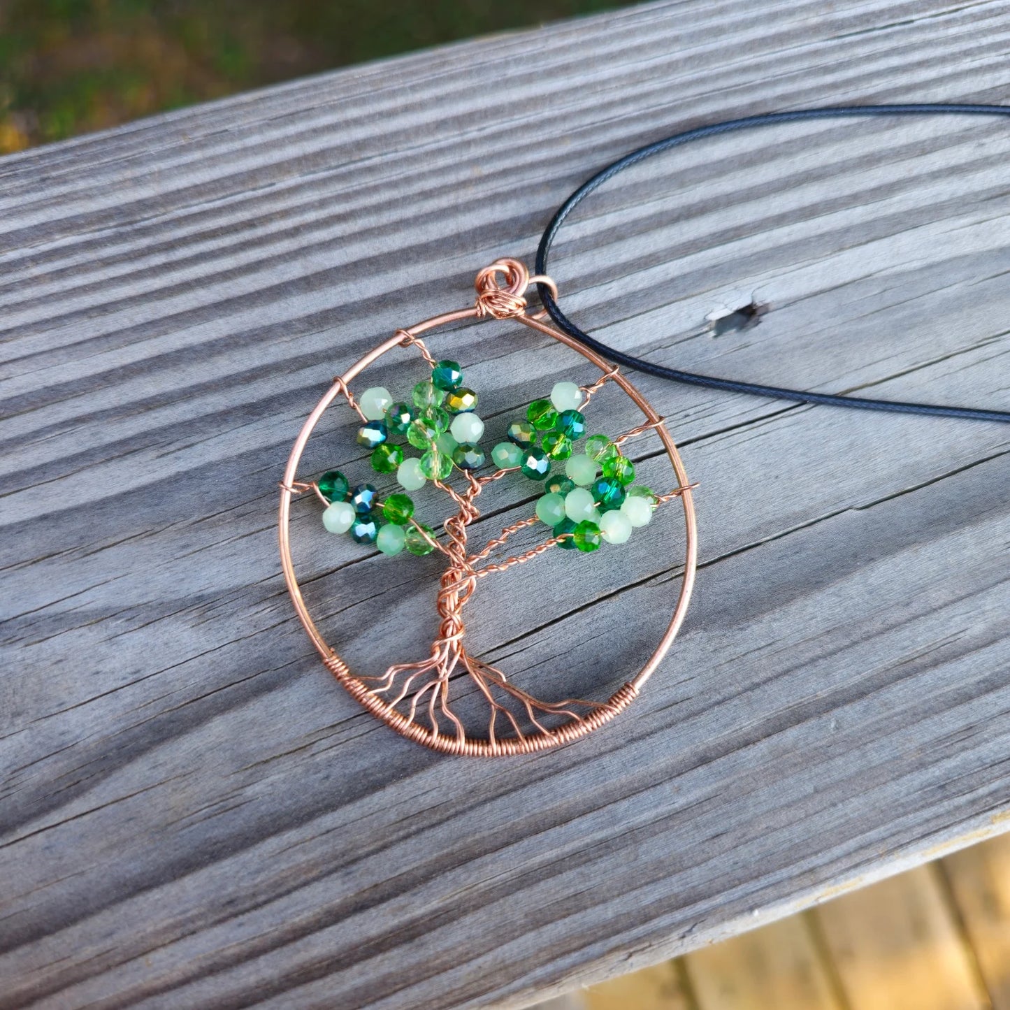 Tree of Life Necklace #1 - Shades of Green