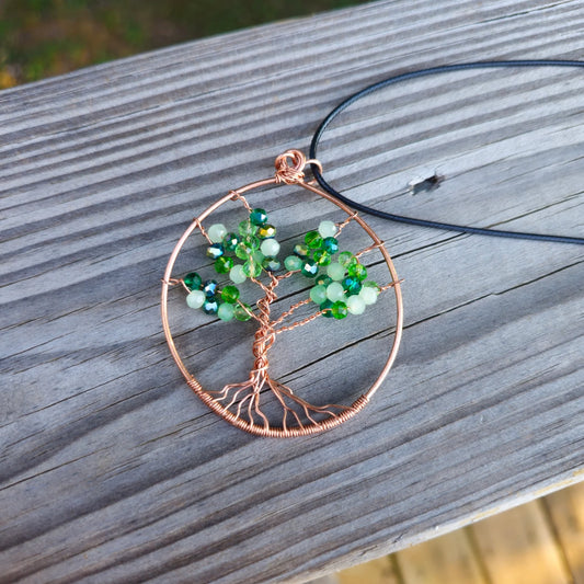 Tree of Life Necklace #1 - Shades of Green