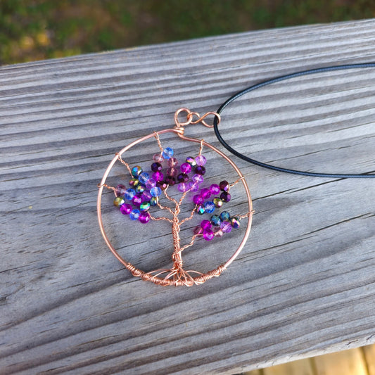 Tree of Life Necklace #5 - Violet Night