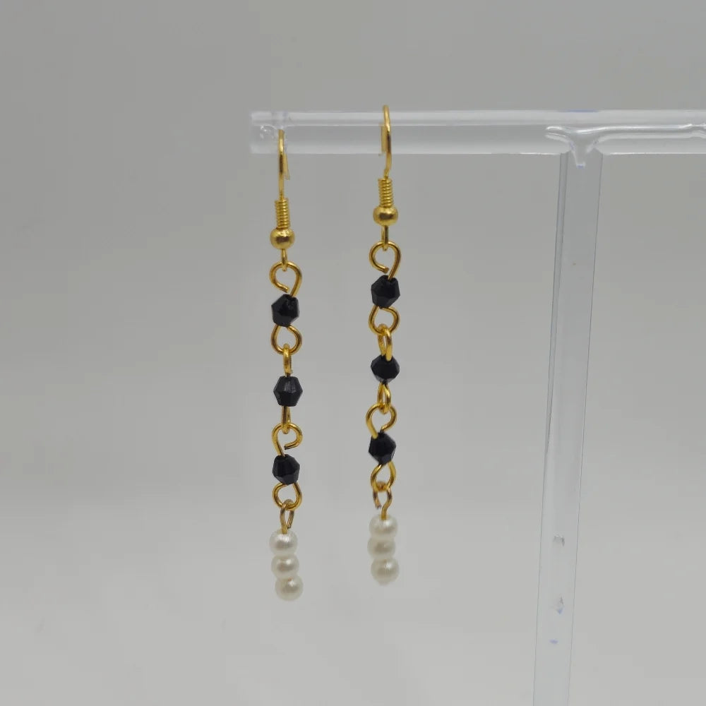 Gold Battle Pearl Earrings
