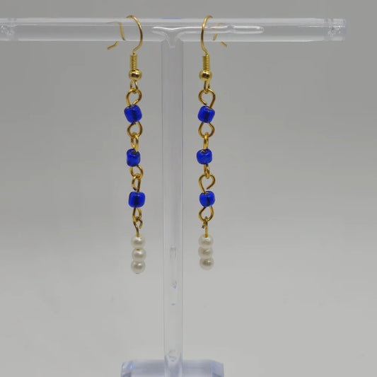 Gold Battle Pearl Earrings