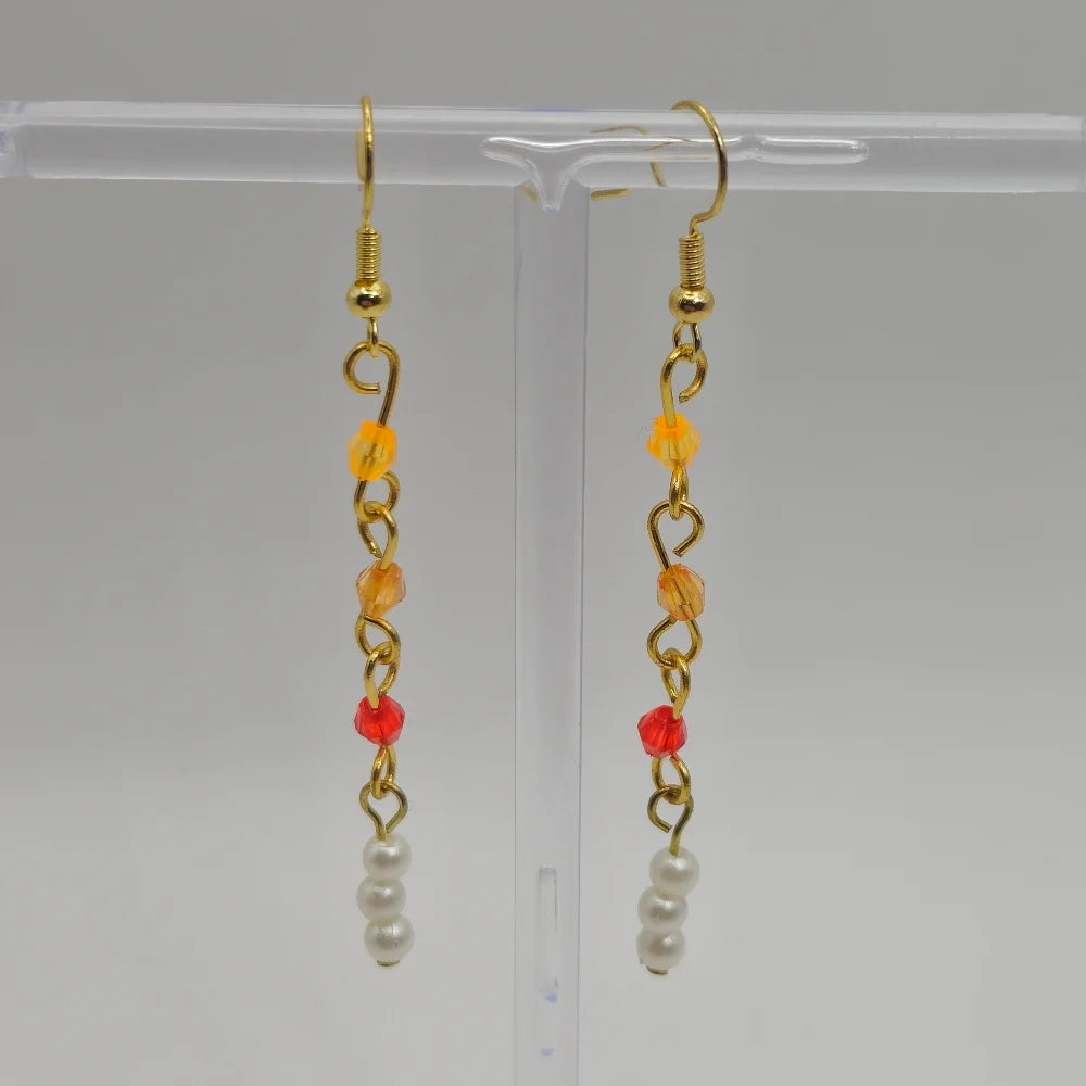 Gold Battle Pearl Earrings