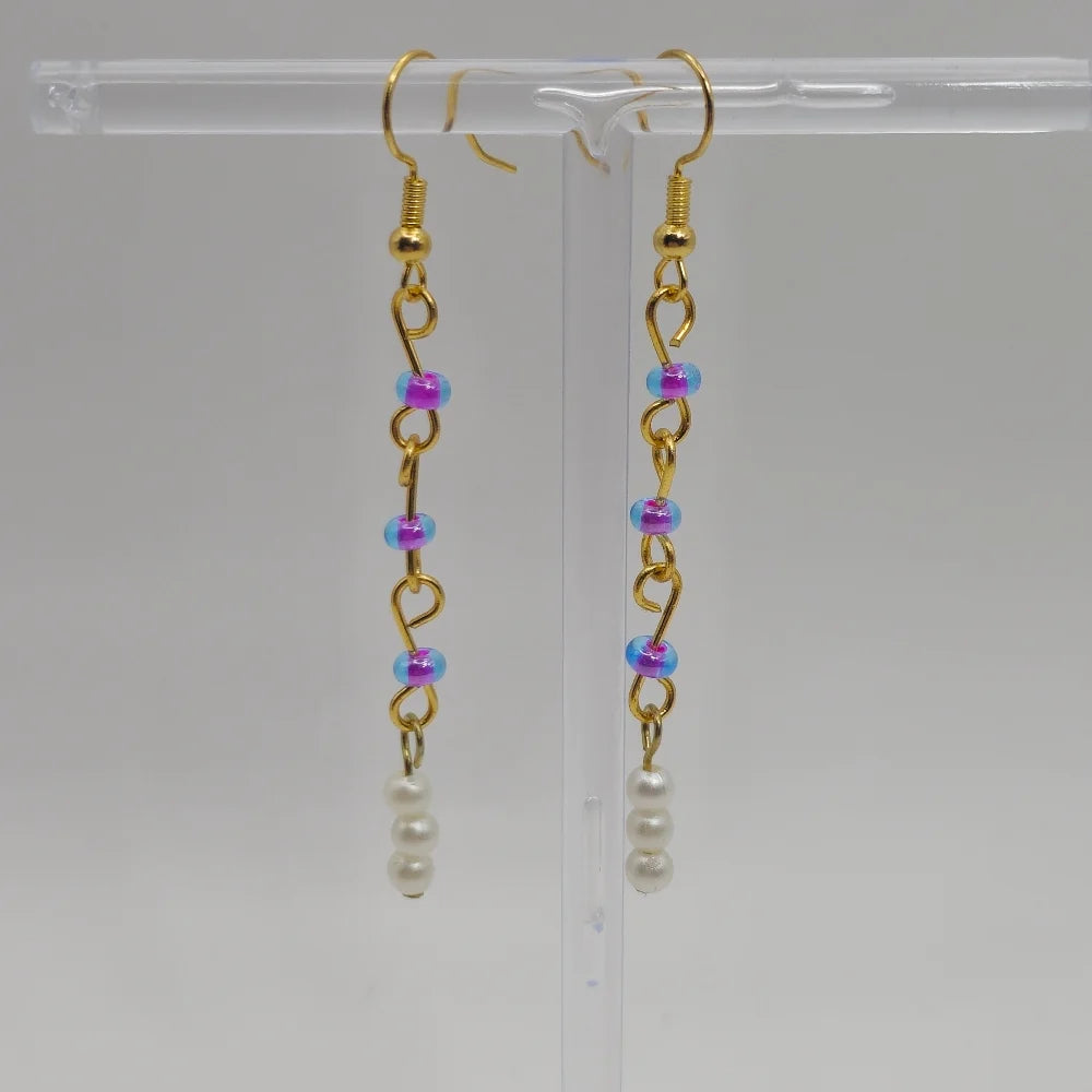 Gold Battle Pearl Earrings