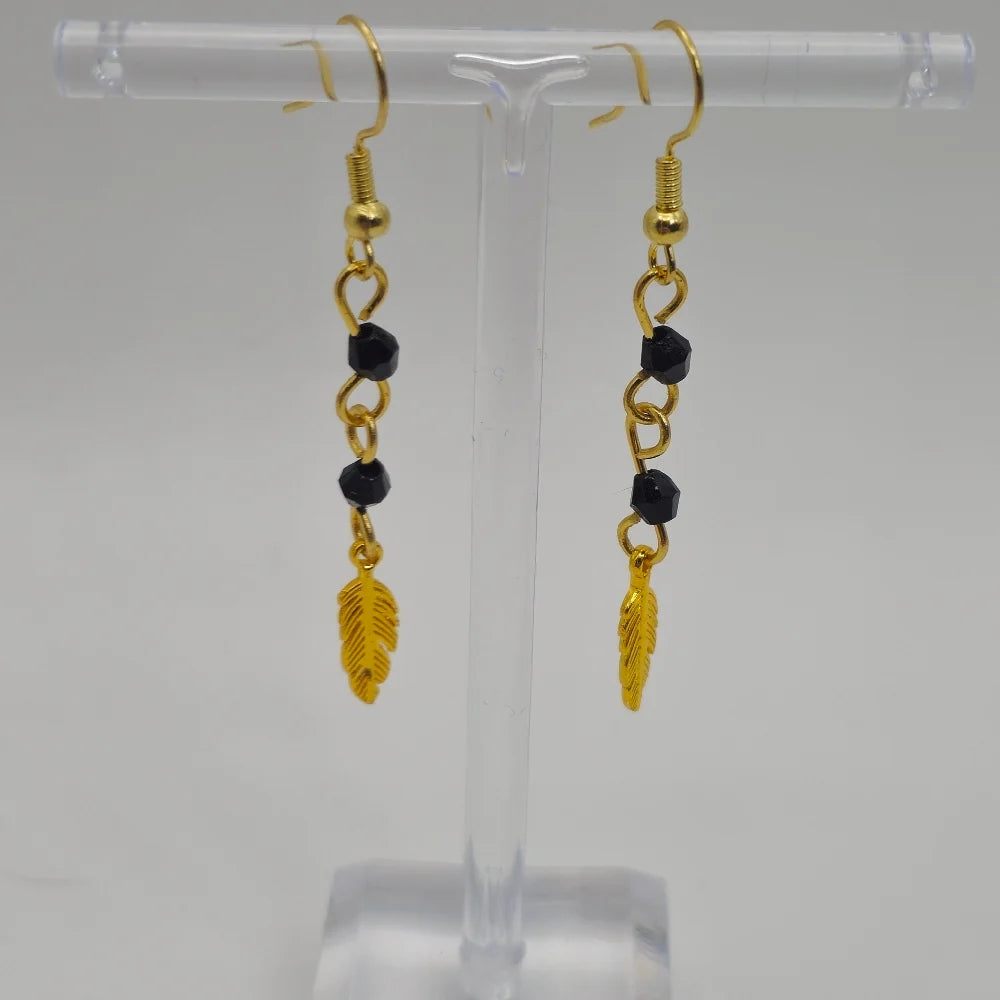 Gold Wyrmfeather Earrings