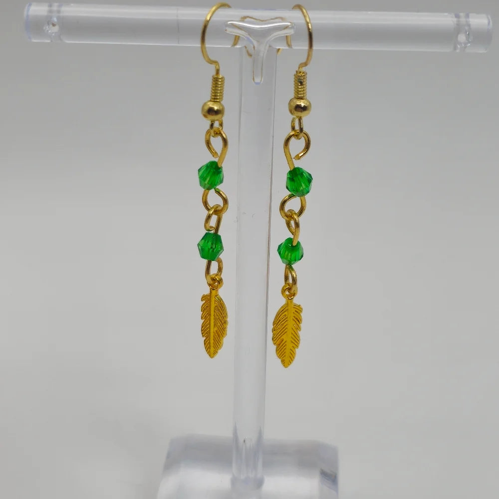 Gold Wyrmfeather Earrings
