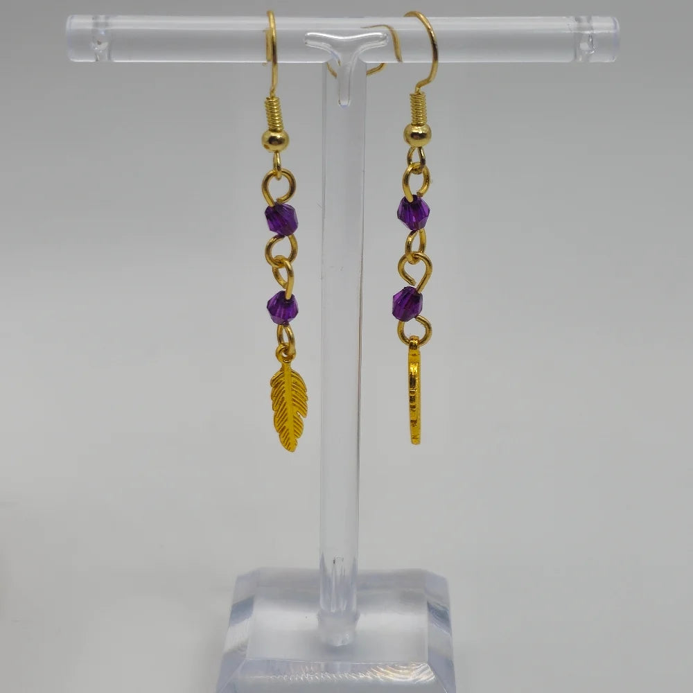 Gold Wyrmfeather Earrings