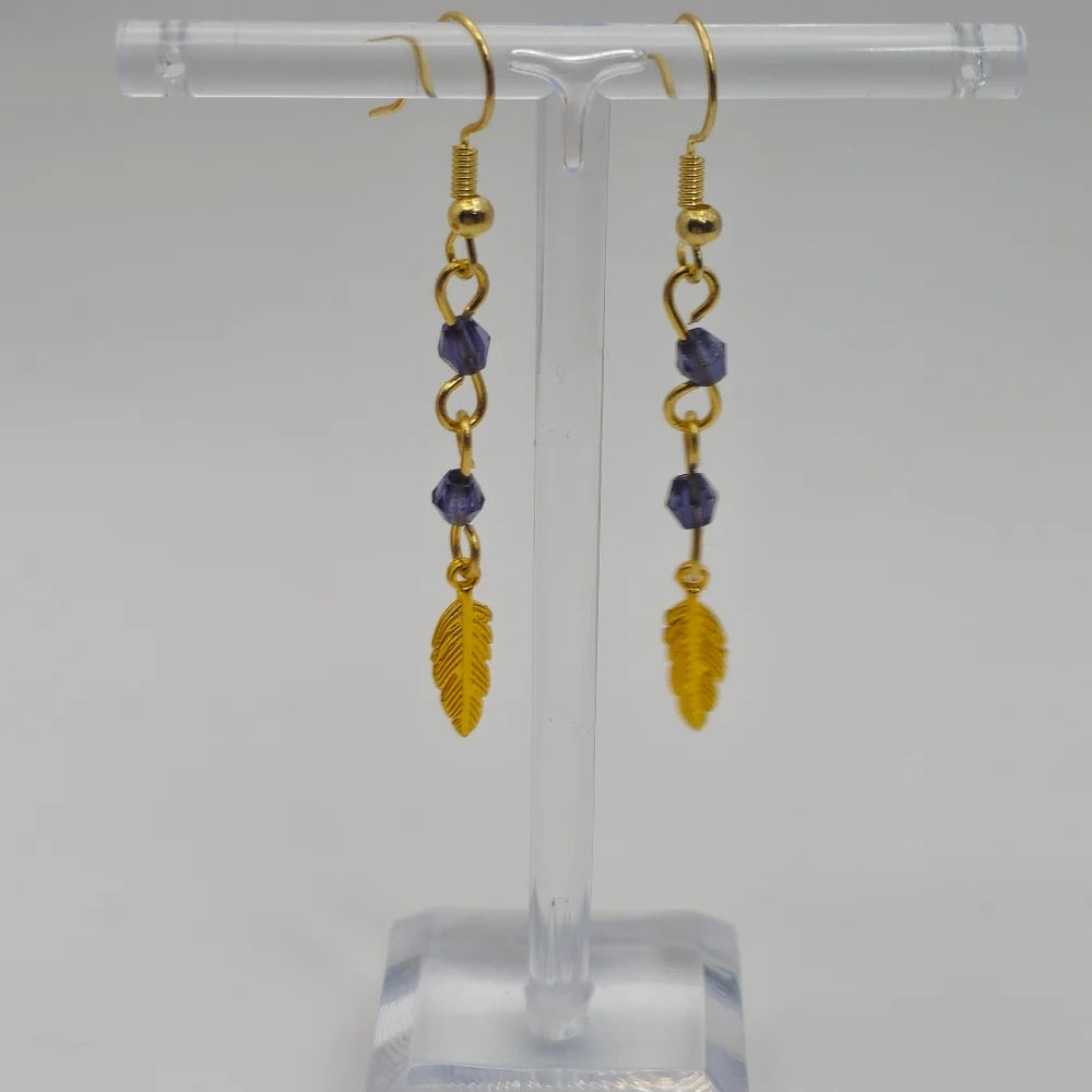 Gold Wyrmfeather Earrings