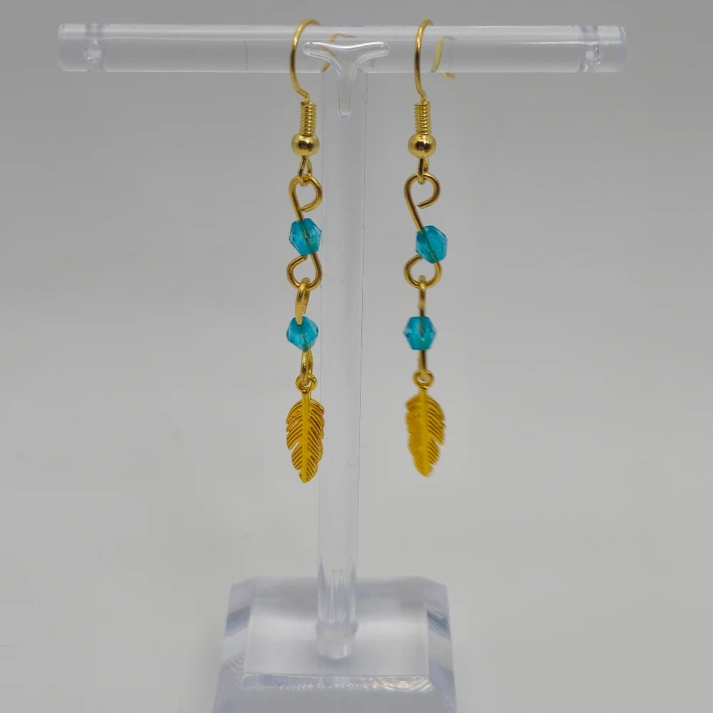Gold Wyrmfeather Earrings