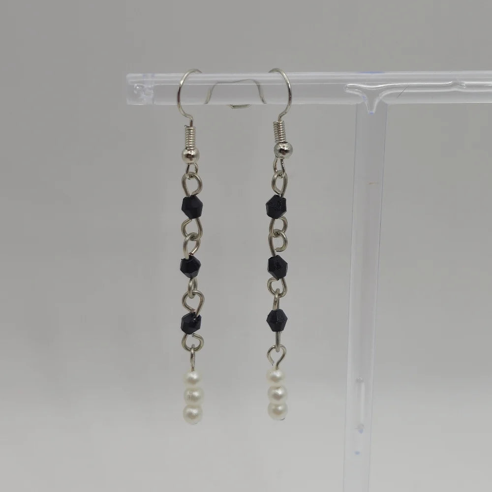 Silver Battle Pearl Earrings