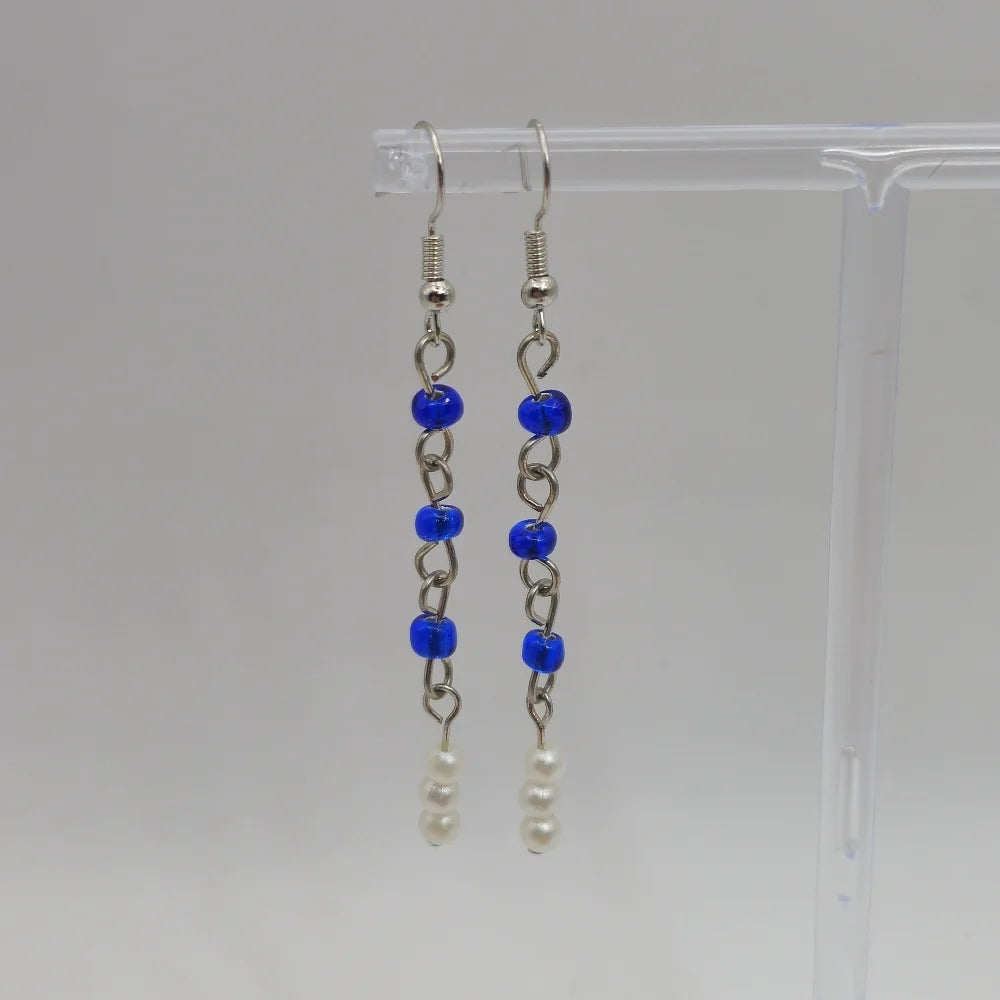 Silver Battle Pearl Earrings