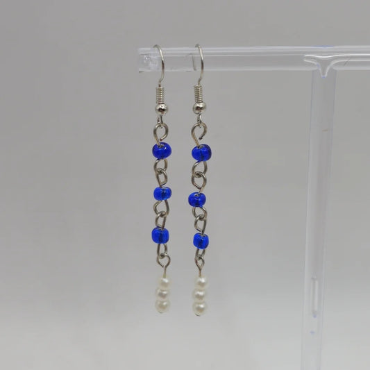 Silver Battle Pearl Earrings
