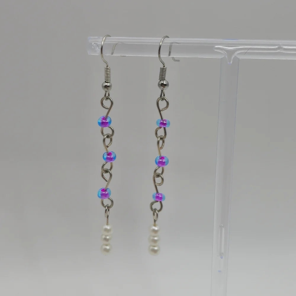 Silver Battle Pearl Earrings