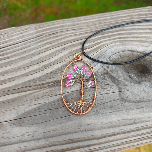 Tree of Life Necklace #29 - Cherry Blossom