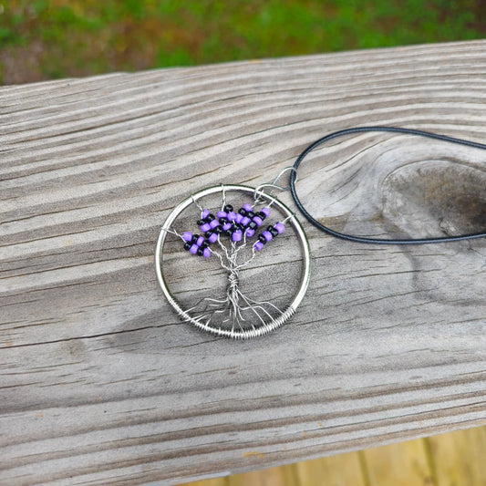 Tree of Life Necklace #31 - Purple Night