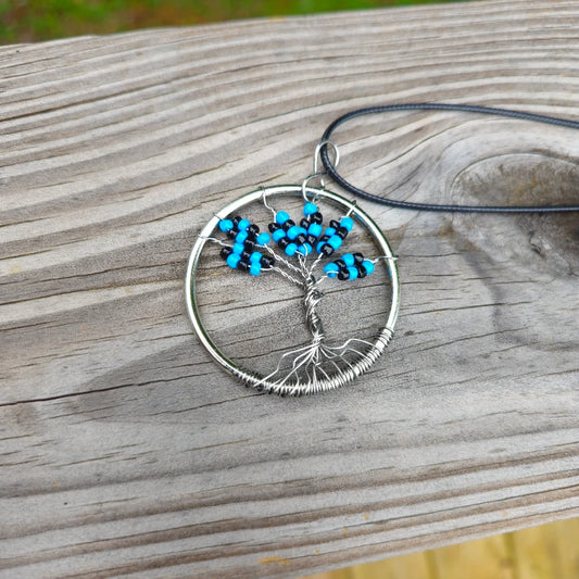 Tree of Life Necklace #32 - Blue Night